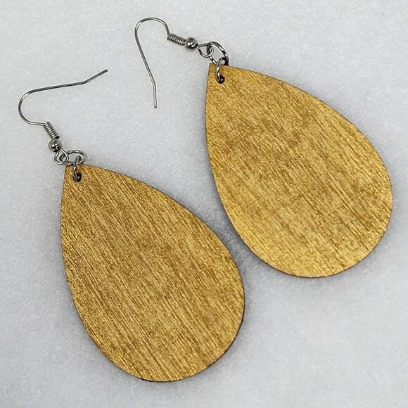 Boho Marble Painted Teardrop Earrings - Picture 5 of 5